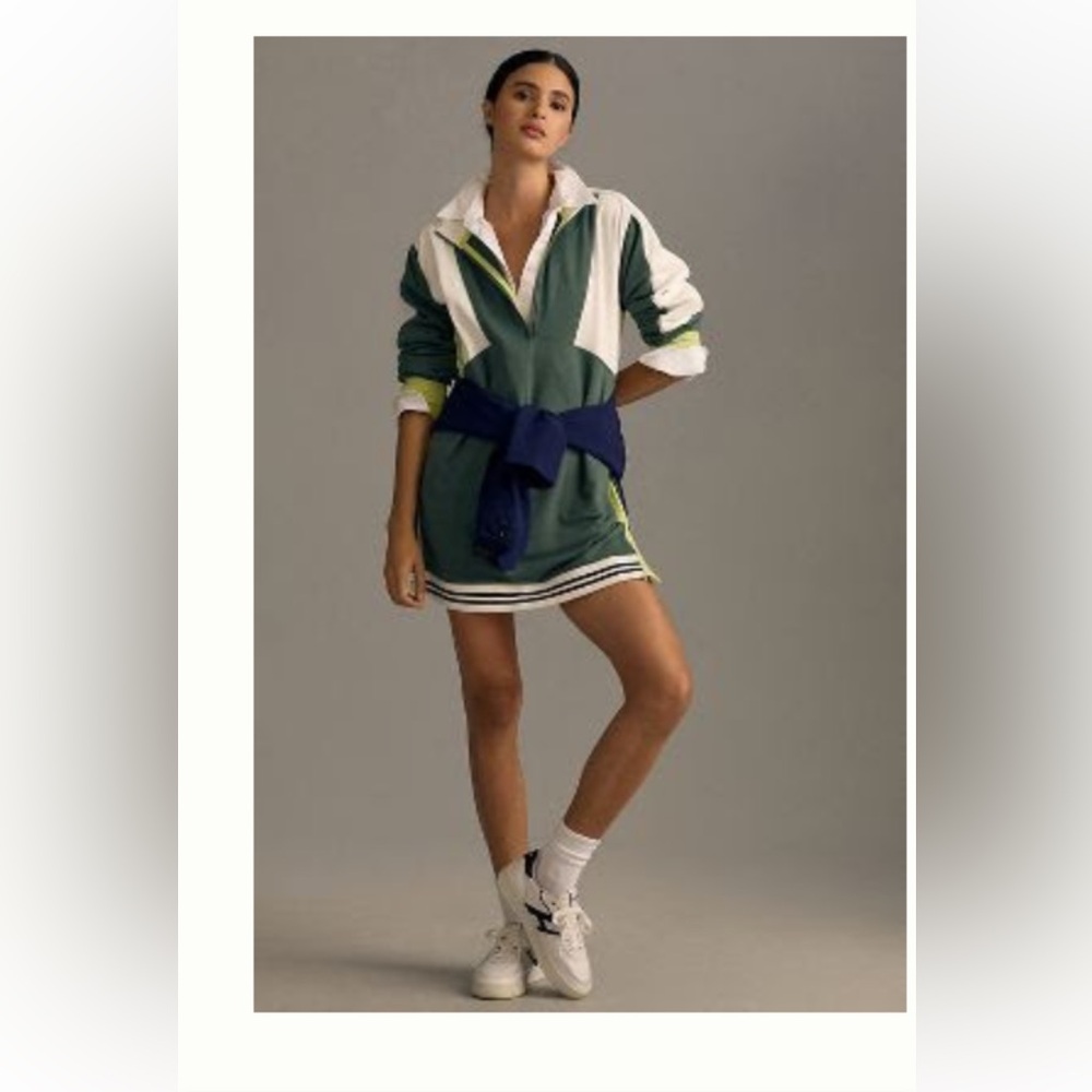 Daily Practice by Anthropologie Sporty Colorblock Pullover - Green - Size Small